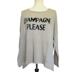 Wooden Ships Champagne Please Sweater - Taupe Black - Size Medium / Large